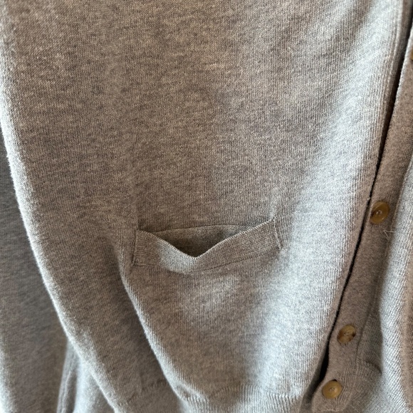 Roberto Collina Gray V-Neck Men's Cardigan, Unisex Style, Size Large - Picture 5 of 9